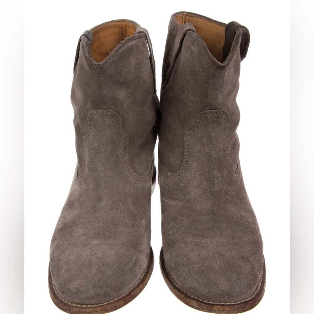 - Isabel Marant Etoile Moto Grey Suede Boots Sz 37